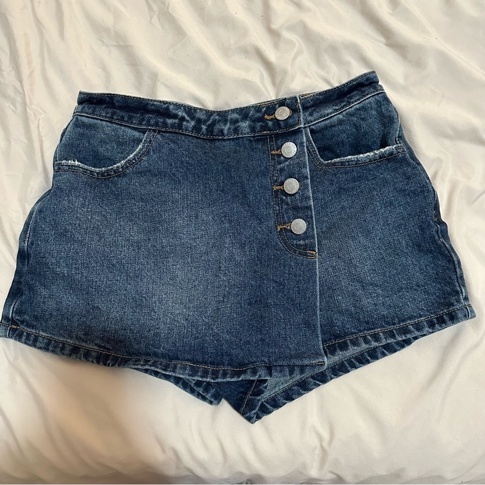 Denim Button-Up Women's Shorts